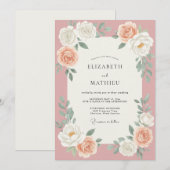 Invitation Mariage Rose Poudrée (Devant / Derrière)