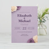 Invitation Mariage Rose Pourpre (Debout devant)