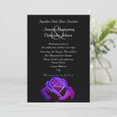 Invitation Mariage Rose Pourpre Avec Gouttes d'Eau (Debout devant)