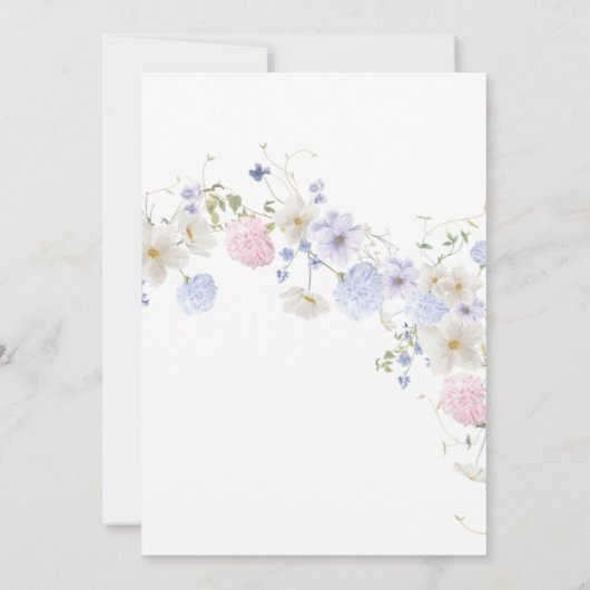 Invitation Mariage rose pourpre Fleur sauvage printemps (Dos)