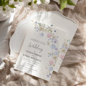 Invitation Mariage rose pourpre Fleur sauvage printemps