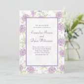 Invitation Mariage Rose Pourpre Lavande (Debout devant)