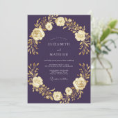 Invitation Mariage Rose Pourpre Profond (Debout devant)