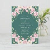 Invitation Mariage Rose Prospère Sarcelle (Debout devant)