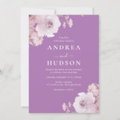 Invitation Mariage Rose Purple & Mauve Dusty (Devant)
