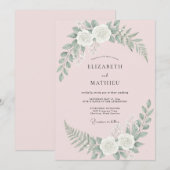 Invitation Mariage Rose Radiant Rose Pâle (Devant / Derrière)