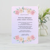 Invitation Mariage Rose romantique (Debout devant)