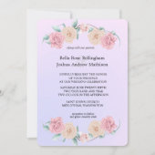 Invitation Mariage Rose romantique (Devant)