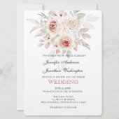 Invitation Mariage Rose romantique rose doux (Devant)