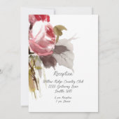 Invitation Mariage rose Rose antique (Dos)