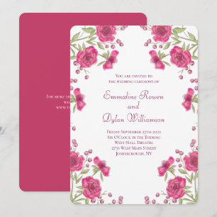 Invitation Mariage Rose Rose Clair
