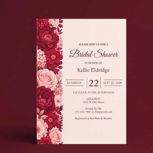 Invitation Mariage Rose Rose Fushia