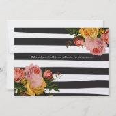 Invitation Mariage rose rose jaune rose noire (Dos)