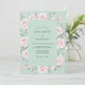 Invitation Mariage Rose Rose Mousse de Mer (Debout devant)