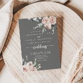 Invitation Mariage rose rose rose classique