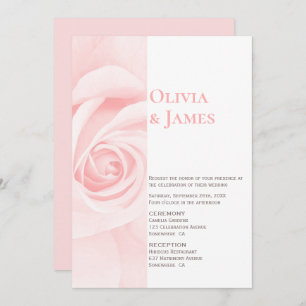 Invitation Mariage rose rose rose vierge moderne