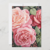 Invitation Mariage Rose rose, vert et cannelle (Dos)