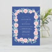 Invitation Mariage Rose Rouge de Minuit (Debout devant)