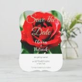 Invitation Mariage Rose Rouge Enregistrer la Date (Debout devant)