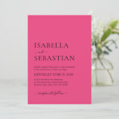 Invitation Mariage Rose Rouge Simple (Debout devant)