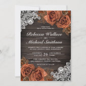 Invitation Mariage Rose rustique en terre cuite Dusty (Devant)
