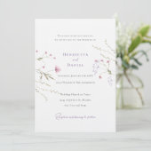 Invitation Mariage Rose Rustique Pastel Aquarelle (Debout devant)