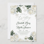 Invitation Mariage Rose Sage & Blanc (Devant)
