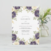 Invitation Mariage Rose Sauge Prune (Debout devant)