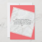 Invitation Mariage rose Saumon moderne (Dos)