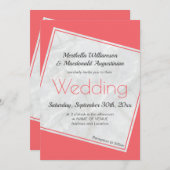 Invitation Mariage rose Saumon moderne (Devant / Derrière)