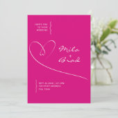 Invitation Mariage rose simple (Debout devant)