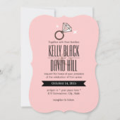 Invitation Mariage rose simple et brillant (Devant)