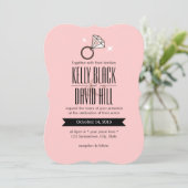 Invitation Mariage rose simple et brillant (Debout devant)