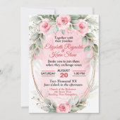 Invitation Mariage Rose Soft Pink & Sage Green (Devant)