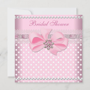 Invitation Mariage Rose Tache Perle Dentelle Noces