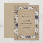 Invitation Mariage Rose Tan Améthyste (Devant / Derrière)