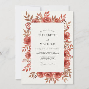 Invitation Mariage Rose Terracotta