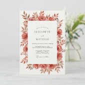Invitation Mariage Rose Terracotta (Debout devant)
