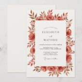 Invitation Mariage Rose Terracotta (Devant / Derrière)