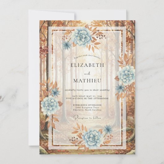 Invitation Mariage Rose Terracotta Acier (Devant)