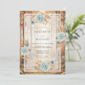 Invitation Mariage Rose Terracotta Acier (Debout devant)