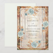 Invitation Mariage Rose Terracotta Acier (Devant / Derrière)