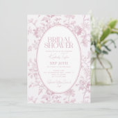 Invitation Mariage Rose Toile (Debout devant)