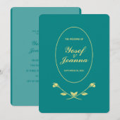 Invitation Mariage Rose turquoise (Devant / Derrière)