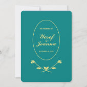 Invitation Mariage Rose turquoise (Devant)