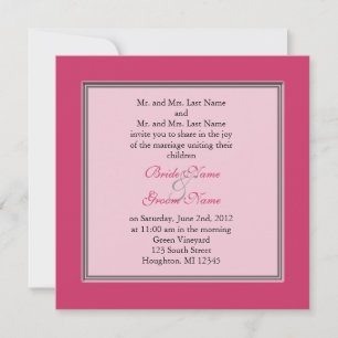 Invitation Mariage rose ventilateur chinois en bambou et soie