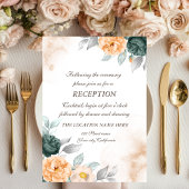 Invitation Mariage Rose vert aquarelle