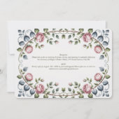Invitation Mariage Rose Victorienne Horizontale Héritage (Dos)