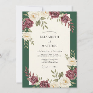Invitation Mariage Rose Vin Forestier