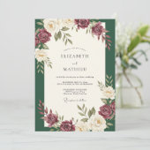 Invitation Mariage Rose Vin Forestier (Debout devant)